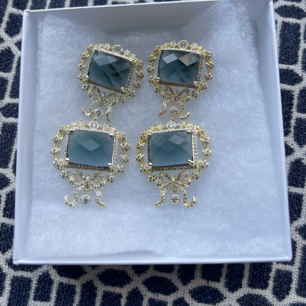 Nicola Bathie London Blue Wreath Earrings